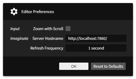 The 'Editor Preferences' dialog