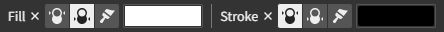 The Fill and Stroke controls for a vector tool's options