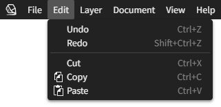 The Edit menu