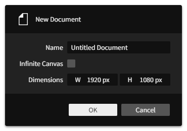 The 'New Document' dialog